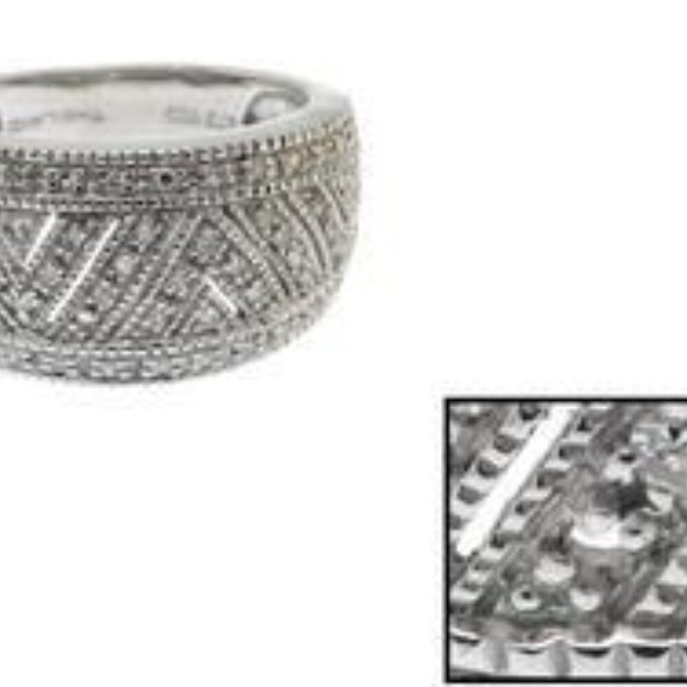 Scratch&Dent -- BOLD Sterling Silver 0.33ctw Round Diamond Zig-Zag Design Ring - Picture 7 of 9